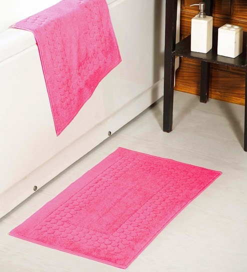 Buy Pink Cotton Max Absorbant Bath Mats 31 X 20 Inches By Avira