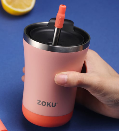 3 in 1 350ml Pink Stainless Steel Sipper