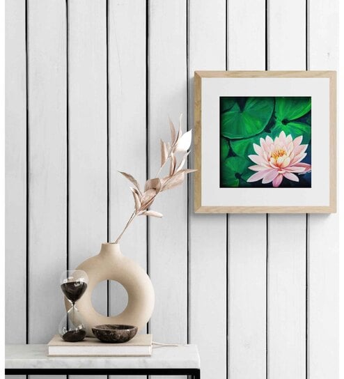Pink Water Lilies Handmade Acrylic Paint On Canvas Unframed