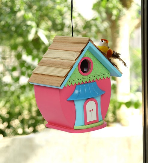 Buy Pink Wood Bird House By Tayhaa Online Bird Houses Bird