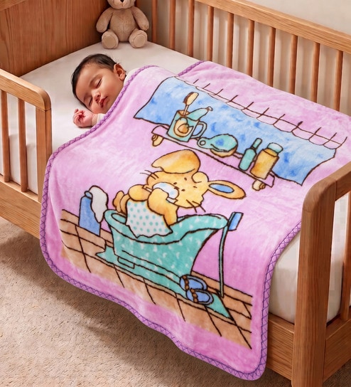 Pink Wool Kids Print 350 GSM Premium Baby blanket