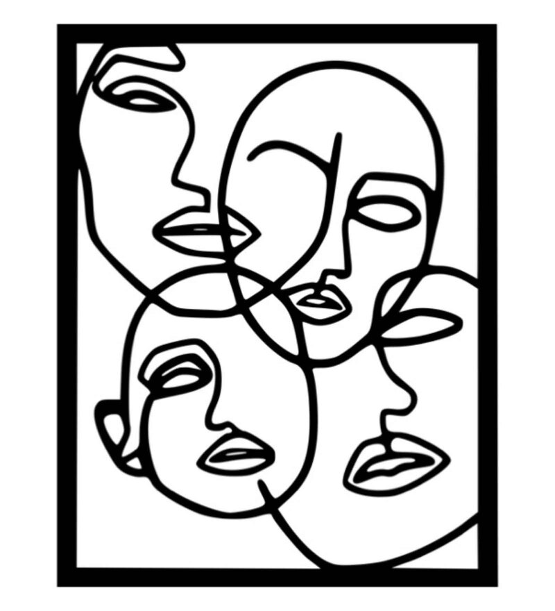 Buy Picasso-esque Faces Metal Wall Art by Silver Stencils Online ...