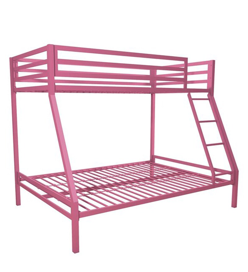 Buy Pifin Metal Bunk Bed in Pink Colour Online Bunk Beds Bunk Beds