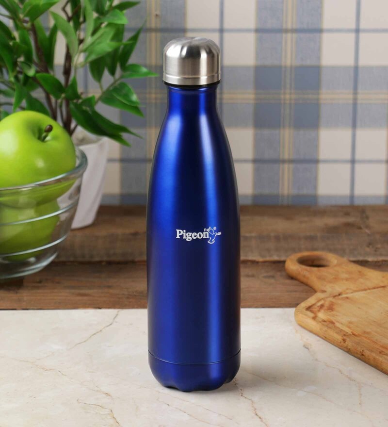 Buy Pigeon Aqua Blue Stainless Steel 500 Ml Water Bottle Online Jugs Dining & Bar Dining
