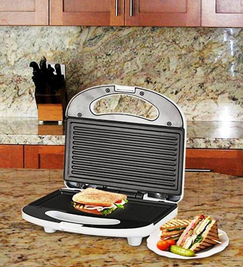 Buy Pigeon 750W Sandwich Maker and Grill in White Online Sandwich