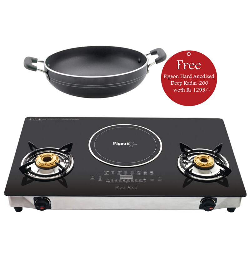 Buy Pigeon Rapido Aspira Hybrid Induction Cooktop with Pigeon Hard