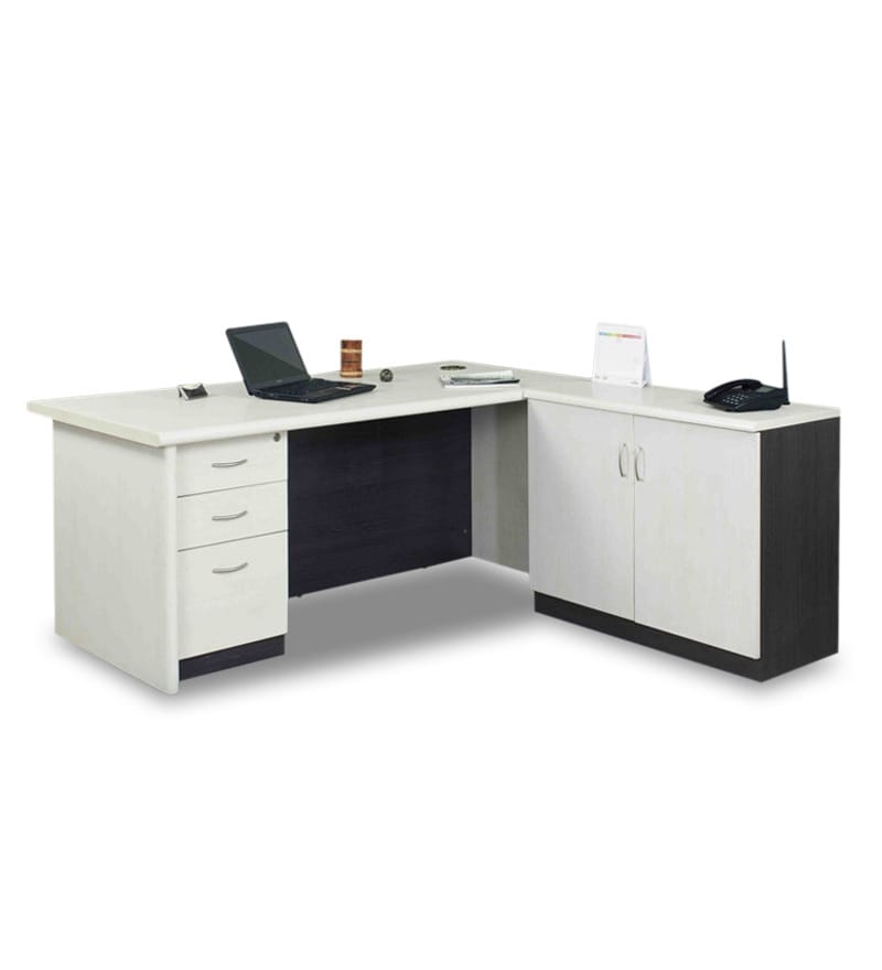 Buy Pine Crest Grand Office Desk Set with Pedestal and Storage (4feet x