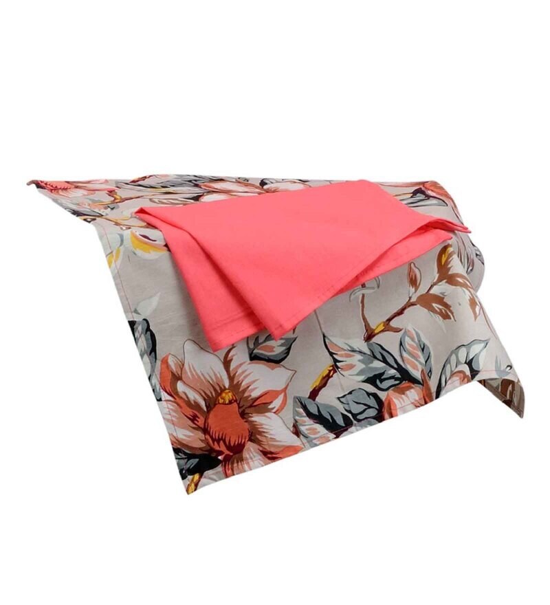 Buy Pink and White Cotton Kitchen Linen Set (8 Pieces) by Swayam Online