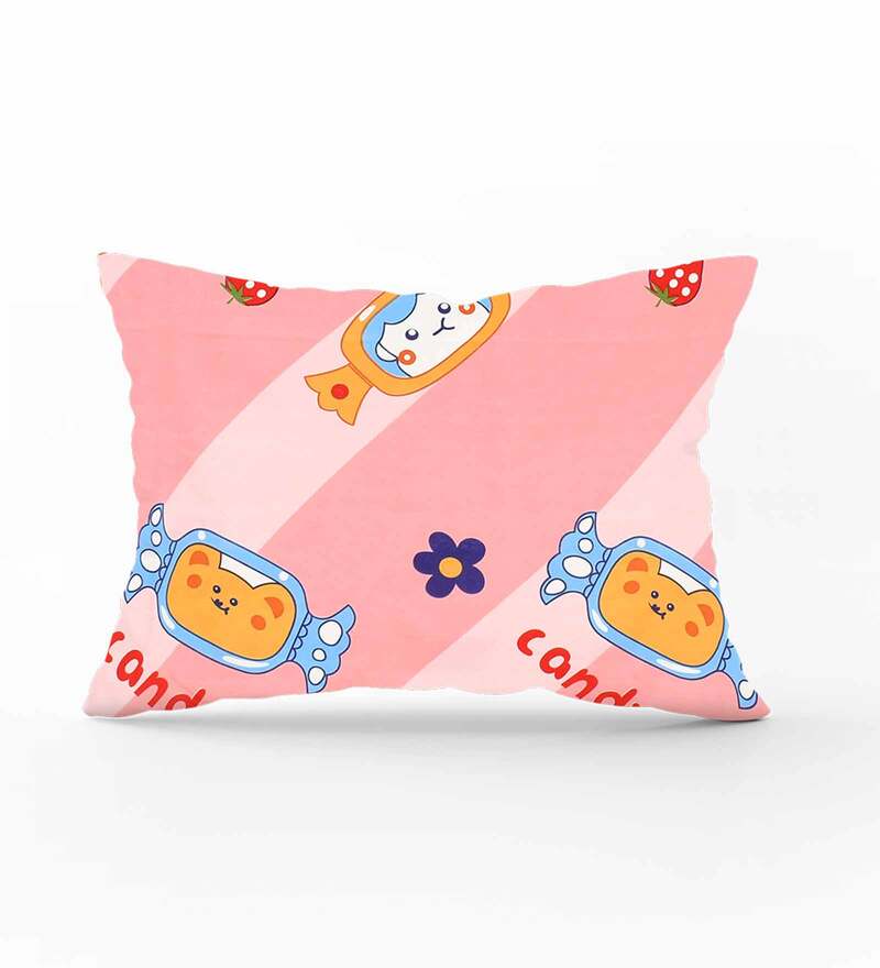 Buy Pink Kids TC 160 Poly Cotton Kids Bed Sheet With 2 Pillow Covers by