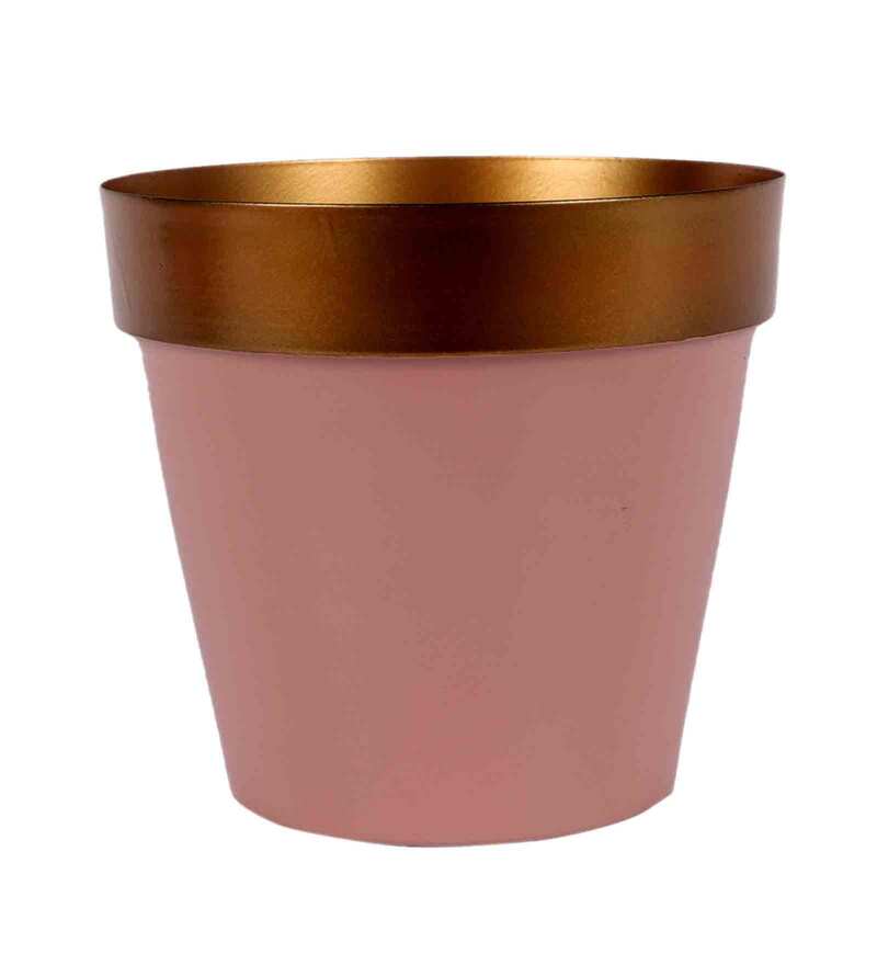 Buy Pink Metal Desk Pots By Pristine Interiors Online Desk Pots