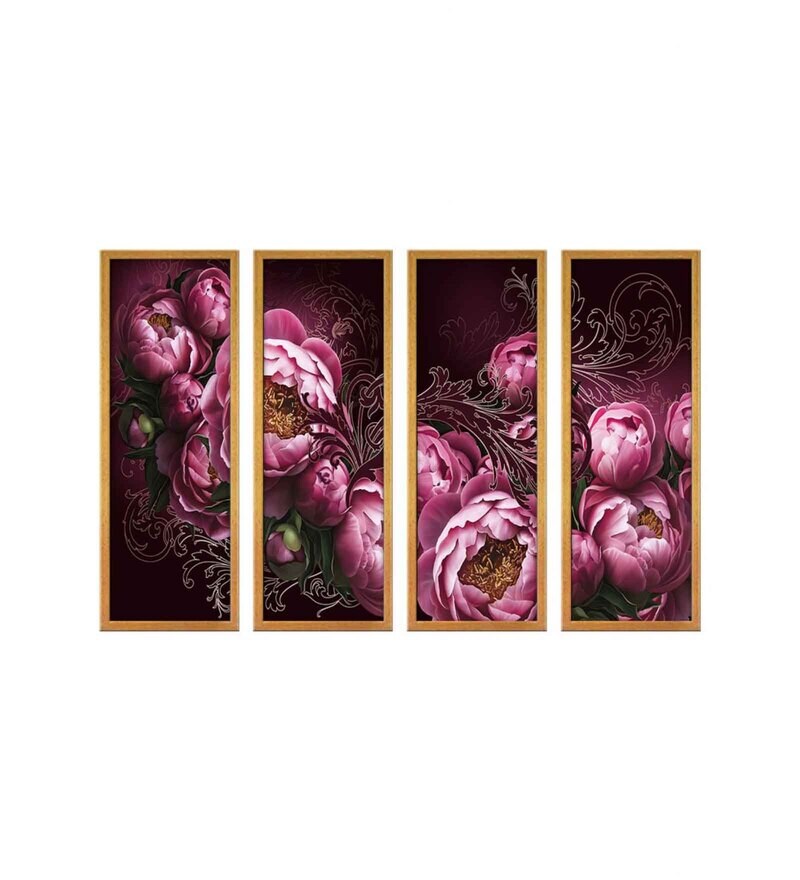 Buy Pink Roses Flower Floral Art Canvas Painting By 999Store Online