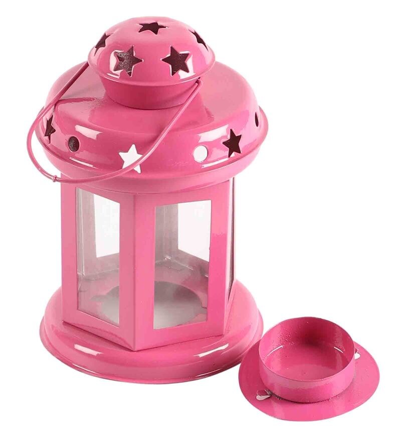 Buy Pink Tea Light Holder by Exim Decor Online Hanging Tea Light