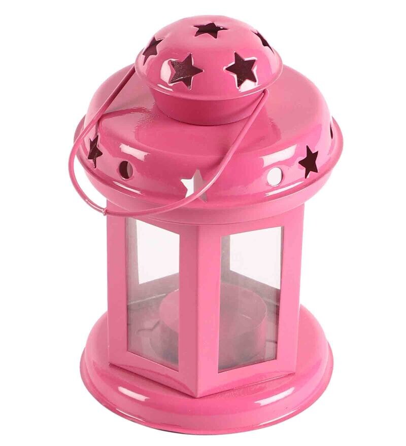 Buy Pink Tea Light Holder by Exim Decor Online Hanging Tea Light