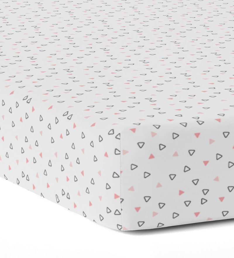 Buy Pink Triangle 48 X 24 In Organic Cotton Fitted Crib Sheet By