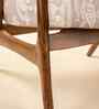 Pi Teak Wood Arm Chair in Dark Grey Fabric