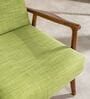 Pi Teak Wood Arm Chair in Green Fabric