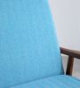 Pi Teak Wood Arm Chair in Light Blue Fabric