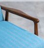 Pi Teak Wood Arm Chair in Light Blue Fabric
