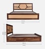 Piccadilly Sheesham Wood Queen Size Bed In Dual Tone Finish With Box Storage