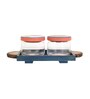 Pichhwai Leela Multicolor Glass and Wood 2 pcs Condiment Jars With Stand