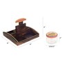 Pichhwai Leela Multicolor Glass and Wood 4 Pcs Condiments Jars with Tray