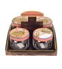 Pichhwai Leela Multicolor Glass and Wood 4 Pcs Condiments Jars with Tray
