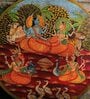 Pichwai Multicolour Sheesham Wood Wall Plate