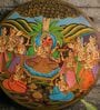Pichwai Multicolour Sheesham Wood Wall Plate