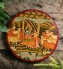 Pichwai Multicolour Sheesham Wood Wall Plate