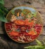 Pichwai Multicolour Sheesham Wood Wall Plate
