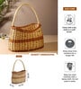 Picnic Baskets,Lunch Bag,Jute & Cane Basket For Gifting (Large: L29 X W16 X H38 Cm)