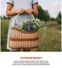 Picnic Baskets,Lunch Bag,Jute & Cane Basket For Gifting (Large: L29 X W16 X H38 Cm)