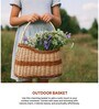 Picnic Baskets,Lunch Bag,Jute & Cane Basket For Gifting (Medium: L23 X W12 X H33 Cm)