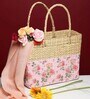 Picnic Baskets | Lunch Basket | Cane or Jute Basket | Cane Basket for Gifting | Tote Bag | Seagrass Rectangular Shopping Basket (Multi Color 7)