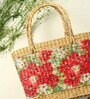Picnic Baskets | Lunch Basket | Cane or Jute Basket | Cane Basket for Gifting | Wicker Baskets (Red Floral)