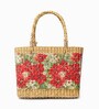 Picnic Baskets | Lunch Basket | Cane or Jute Basket | Cane Basket for Gifting | Wicker Baskets (Red Floral)