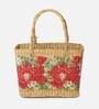 Picnic Baskets | Lunch Basket | Cane or Jute Basket | Cane Basket for Gifting | Wicker Baskets (Red Floral)