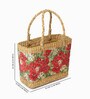 Picnic Baskets | Lunch Basket | Cane or Jute Basket | Cane Basket for Gifting | Wicker Baskets (Red Floral)