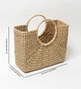 Picnic Baskets | Lunch Basket | Jute Basket | Cane Baskets for Gifting | Wicker Shopping Bag (Beige Round Cane Handle)