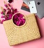 Picnic Baskets | Lunch Basket | Jute Basket | Cane Baskets for Gifting | Wicker Shopping Bag (Beige Round Cane Handle)