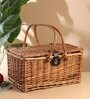 Picnic Hamper Set | Wicker Picnic Basket For 4 | Large Wicker Picnic Basket