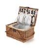 Picnic Hamper Set | Wicker Picnic Basket For 4 | Large Wicker Picnic Basket