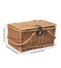 Picnic Hamper Set | Wicker Picnic Basket For 4 | Large Wicker Picnic Basket