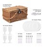 Picnic Hamper Set | Wicker Picnic Basket For 4 | Large Wicker Picnic Basket