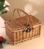 Picnic Hamper Set | Wicker Picnic Basket For 4 | Large Wicker Picnic Basket