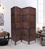 Solid Wood Gary Room Divider In Brown Colour