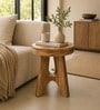 Pier Solid Wood End Table In Natural Finish