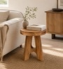 Pier Solid Wood End Table In Natural Finish