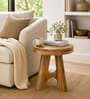 Pier Solid Wood End Table In Natural Finish
