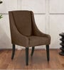 Piero Fabric Dining Chair In Chestnut Brown Colour
